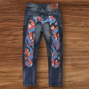Unique Denim Jeans with Colorful Design